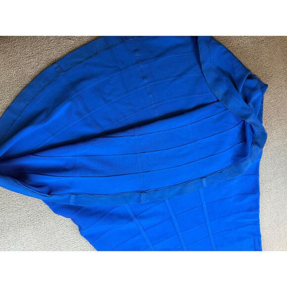 Hervé Léger Women's Medium Blue V Neck Dress Gown - Picture 10 of 16